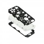 Wholesale iPhone 5 5S Flower Hard Hybrid Case (Black-White)